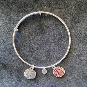 Chrysalis Charm Bracelet - ‘love…’ and Garnet colored stone charms